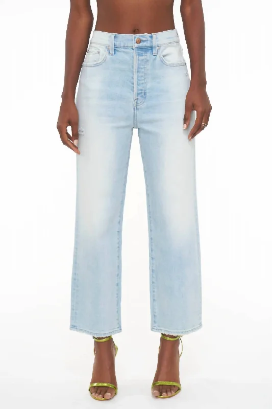 Cassie Crop Super High Rise Straight Crop Jeans In Palisade Vintage