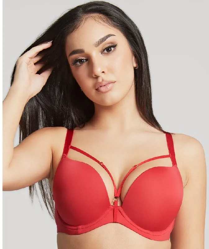 Panache Faith Amour Moulded Plunge Bra - Scarlet