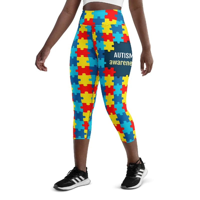 Autism Awareness Yoga Capris