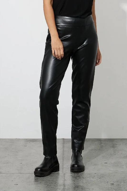 Faux Leather Pant In Black