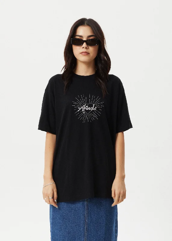 AFENDS Womens Pulse - Oversized Tee - Black