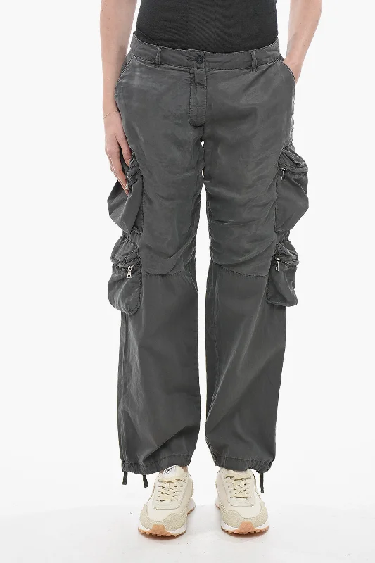 John Elliott Dark Washed Cargo Pants with Belt Loops