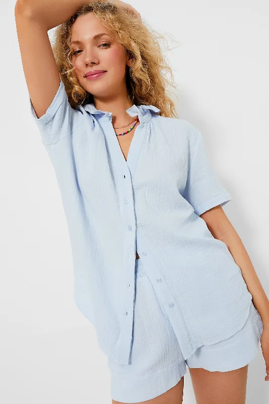 Sky The Short Sleeve Loose Back Shirt