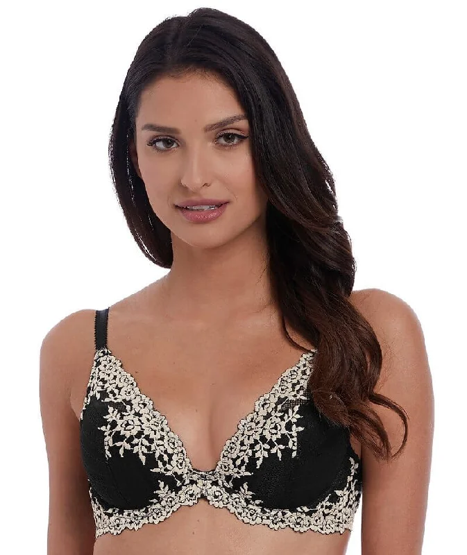 Wacoal Embrace Lace Plunge Underwire Bra - Black