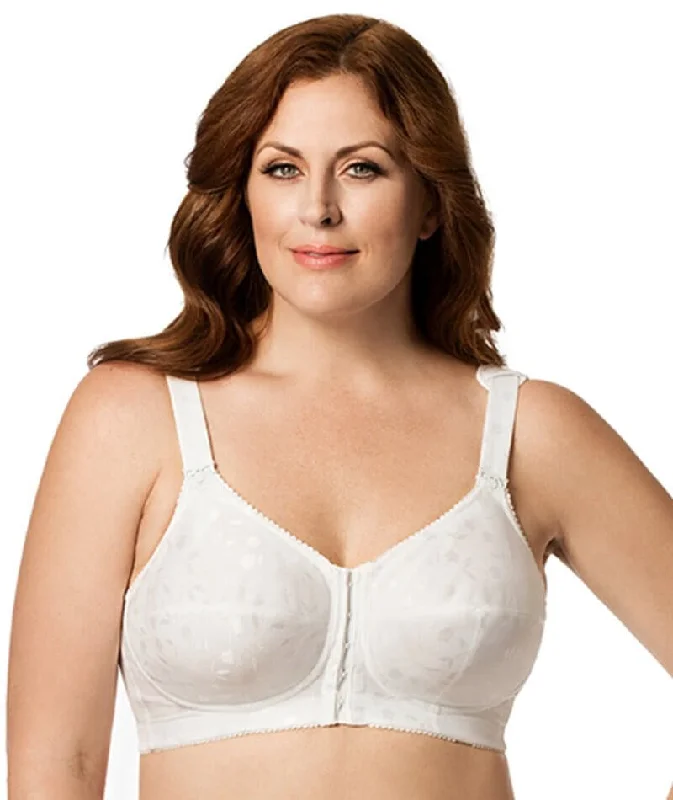 Elila Front Opening Wire-Free Posture Bra - White