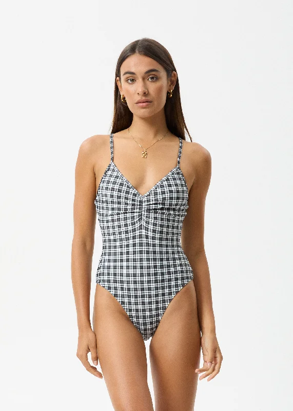 AFENDS Womens Asher - Check One Piece - Black Check