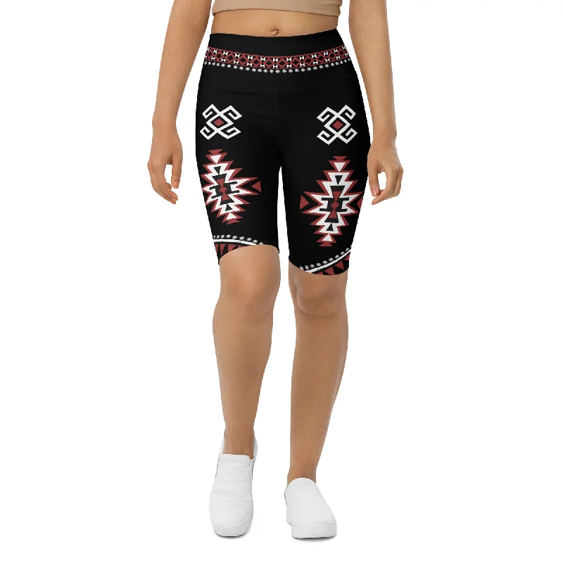 Cowgirl Red & Black Biker Shorts