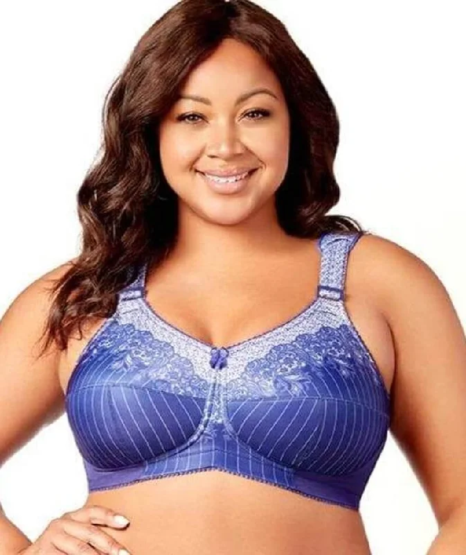 Elila Printed Full Coverage Wire-Free Bra - Blue White