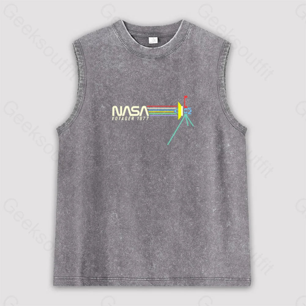 Retro NASA Voyager Spacecraft Unisex Washed Tank