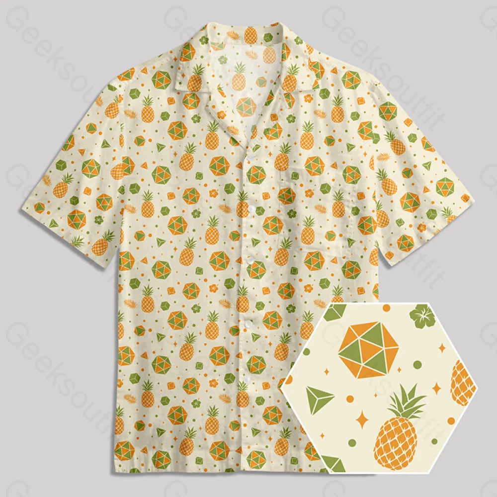 Summer Pineapple DND Button Up Pocket Shirt