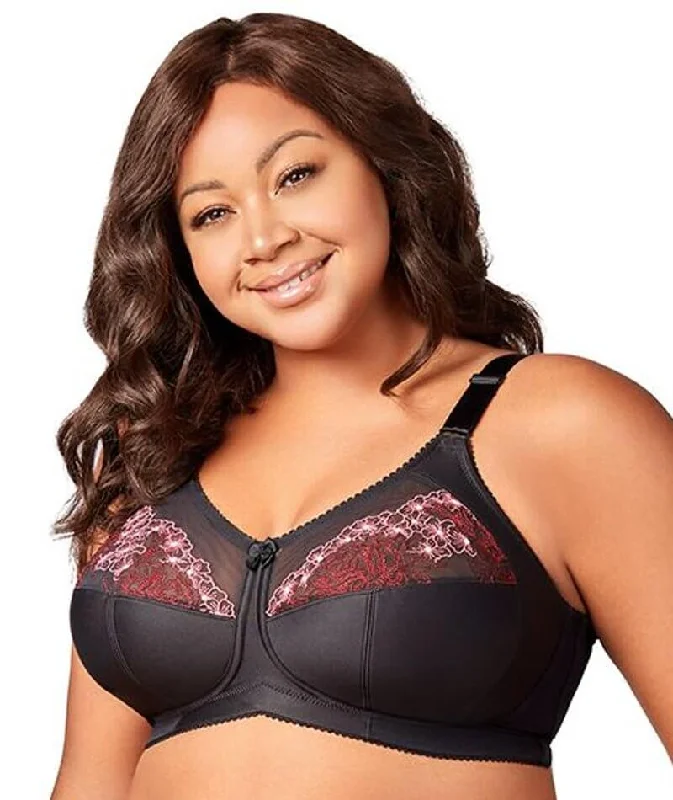 Elila Swiss Embroidered Soft Cup Wire-Free Bra - Black