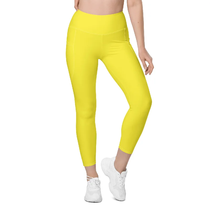 Sunshine Yellow Leggings With Pockets