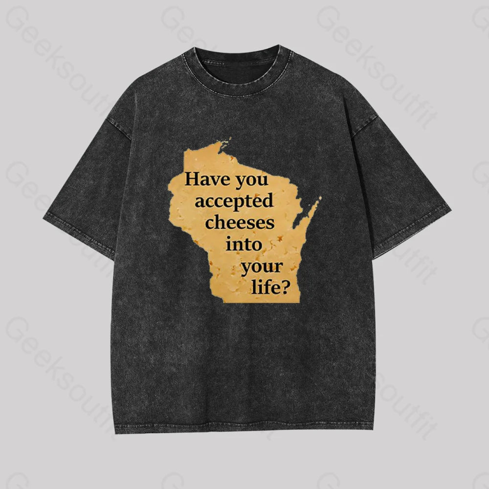 Wisconsin Cheese Pun Geek Washed T-shirt