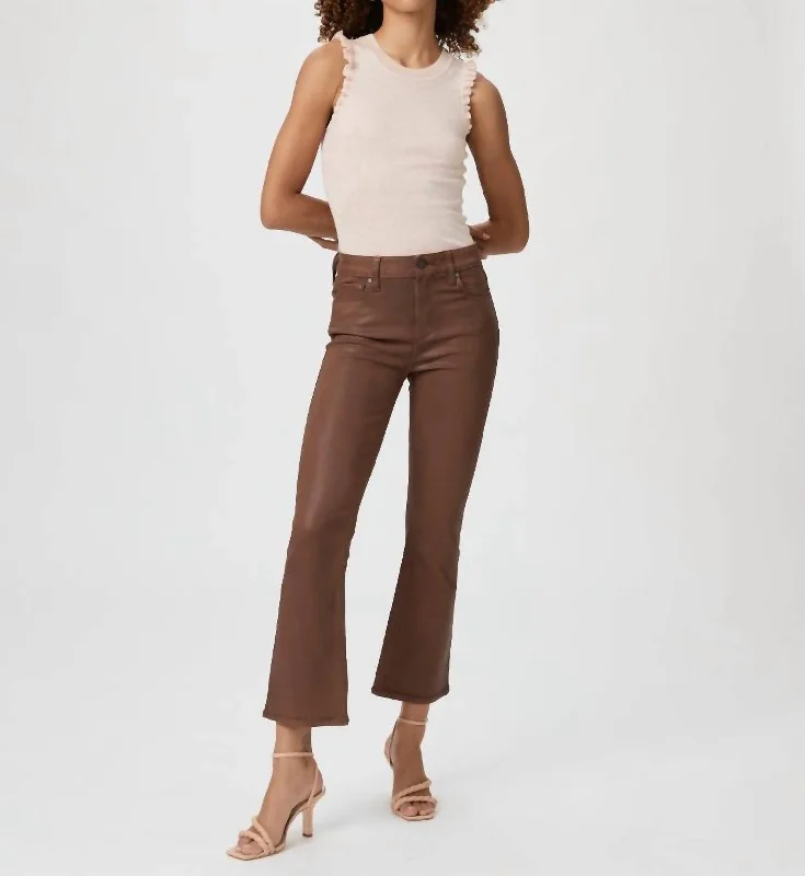 Claudine Pants In Cognac Luxe Coated