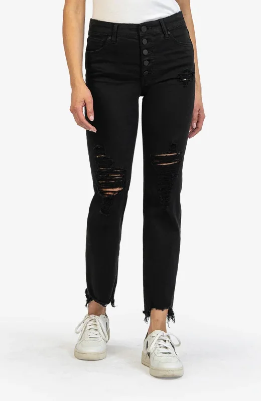 Reese High Rise Fab Raw Hem In Volition Black