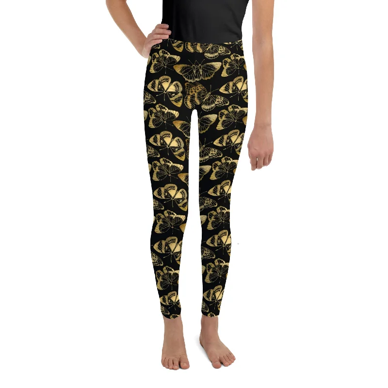 Gold Butterfly Youth Leggings