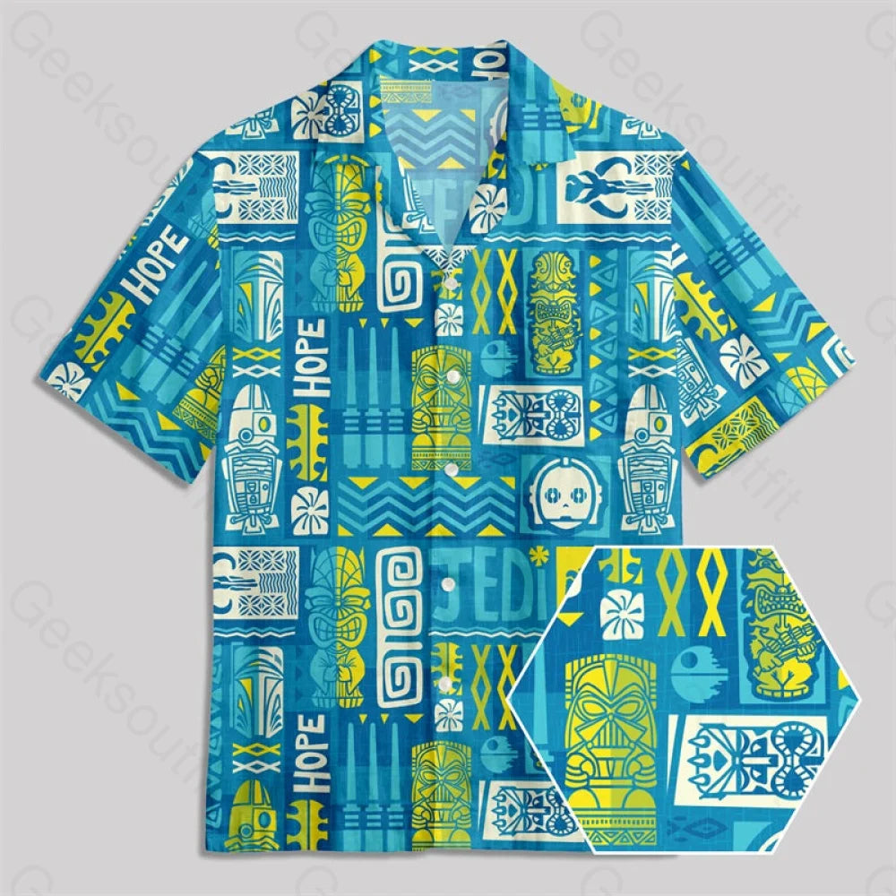 Hawaiian Totem Button Up Pocket Shirt