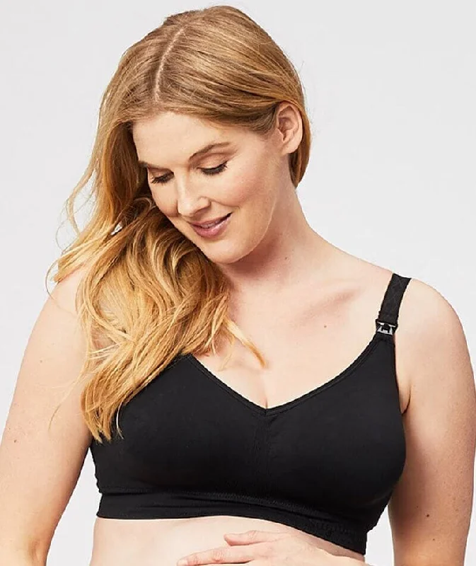 Cake Maternity Popping Candy Fuller Bust Seamless F-Hh Cup Wire-Free Nursing Bra - Black