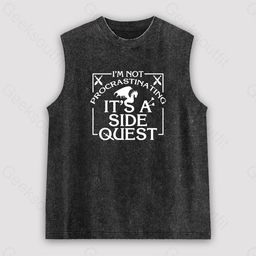 I'm Not Procrastinating, It's A Side Quest Unisex Washed Tank