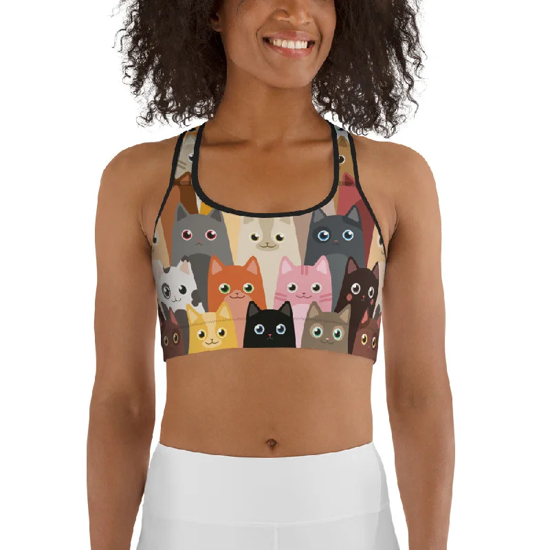 Cartoon Cats Sports Bra