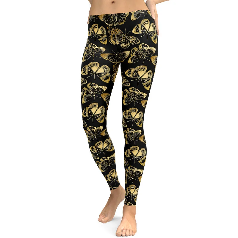 Gold Butterfly Leggings