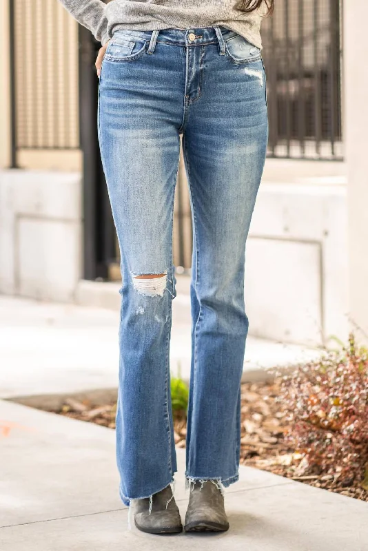 East Gate High Rise Flare Jean In Denim