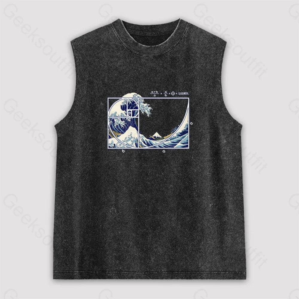 The Great Fibonacci Wave Science Unisex Washed Tank