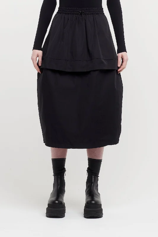 Melitta Baumeister Black Crunchy Taffeta Track Skirt