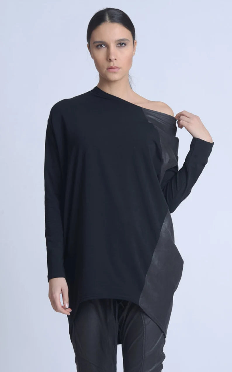 Black Suede Casual Shirt