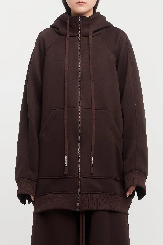 Melitta Baumeister Dark Brown Spongy Big Zip-Up Hoodie