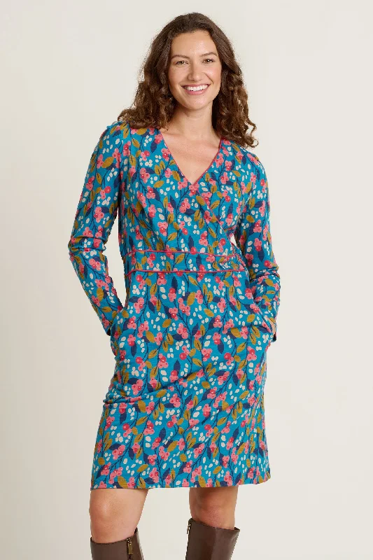 Trailing Berry Wrap Dress