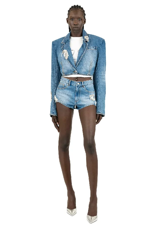 Area Denim Cropped Blazer