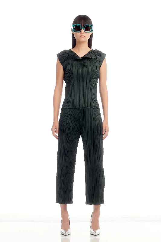 Pleats Please Issey Miyake MC July Top in Dark Green