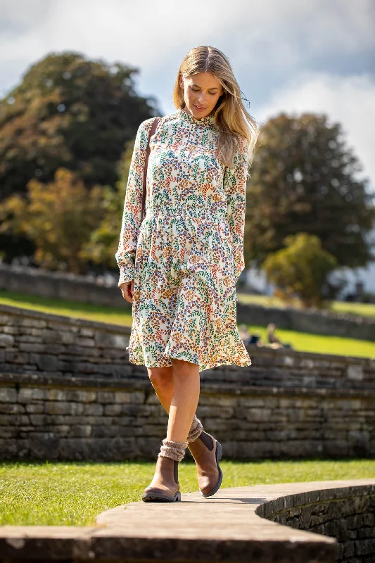 Cream Floral Paisley Dress