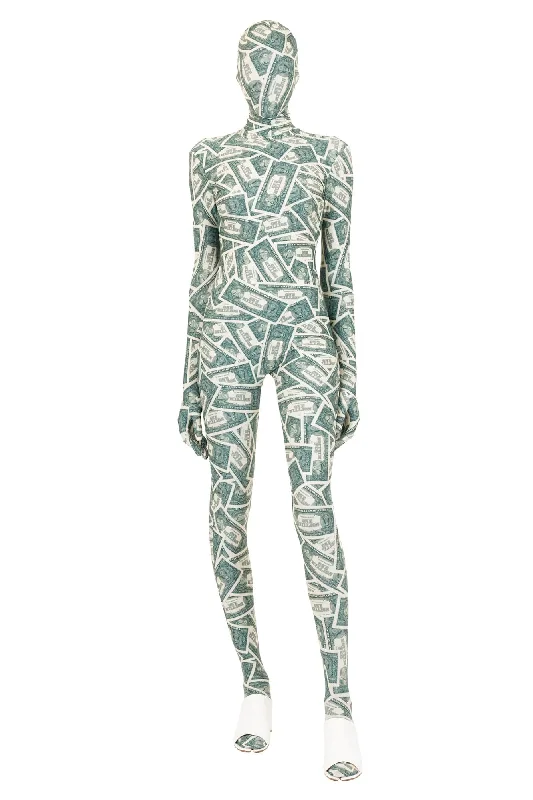 Vetements Money Morphsuit with Detachable Mask in Green