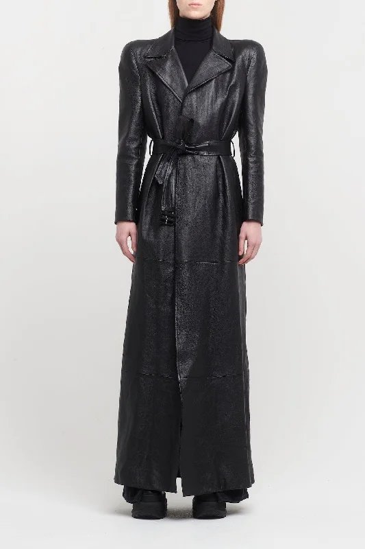 Balenciaga Maxi Leather Trench Coat