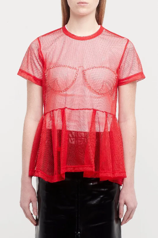 Comme des Garçons Short Sleeve Mesh Top