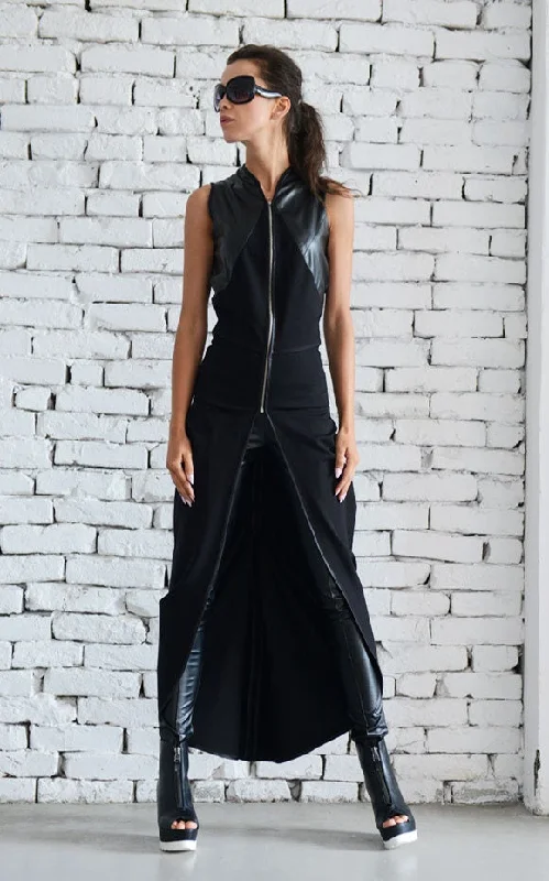 Asymmetric Black Vest