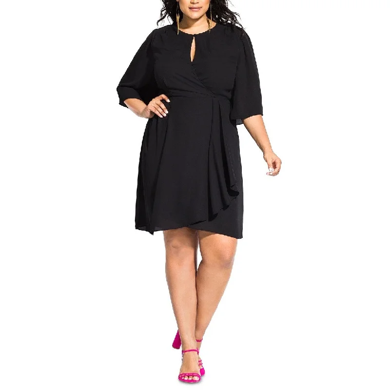 City Chic Women's Plus Size Trendy Jolie Wrap Dress Black Size 18W