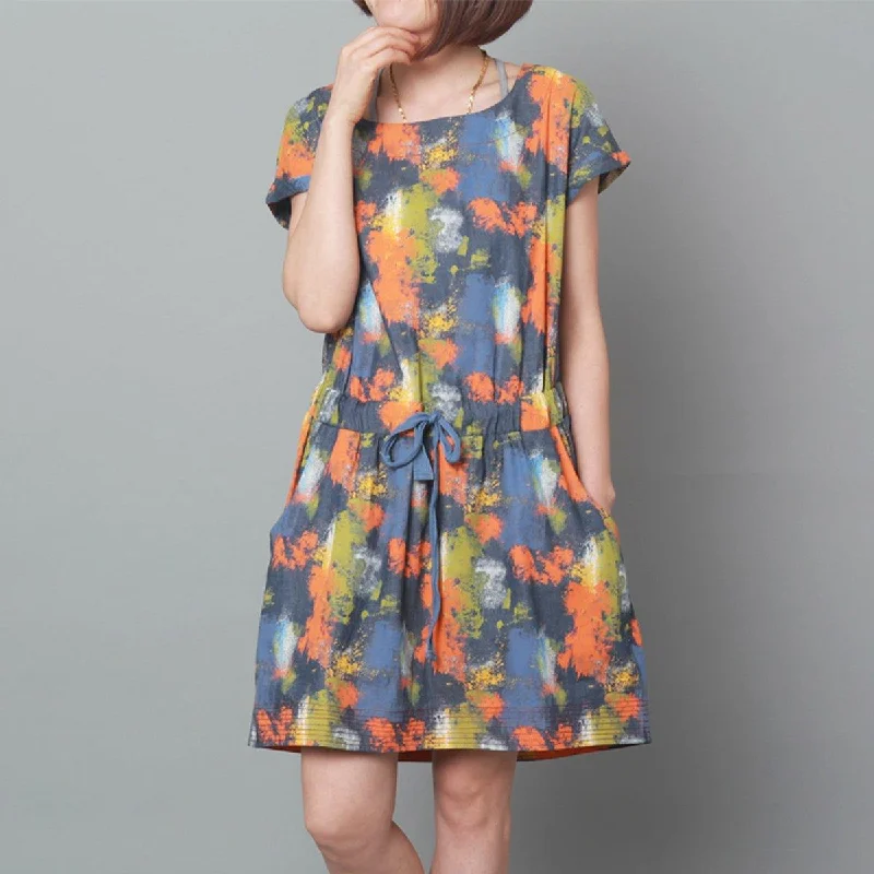 dark blue summer denim dress plus size floral denim sundress