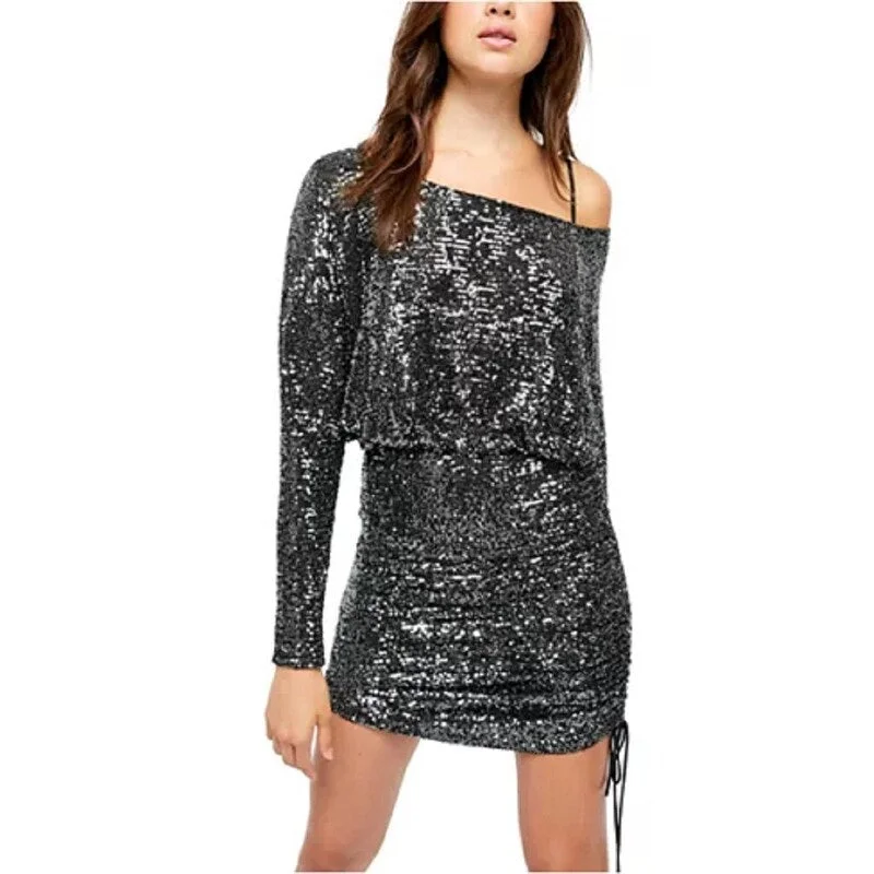 Free People Women's Giselle Sequin Minidress Black Size Small