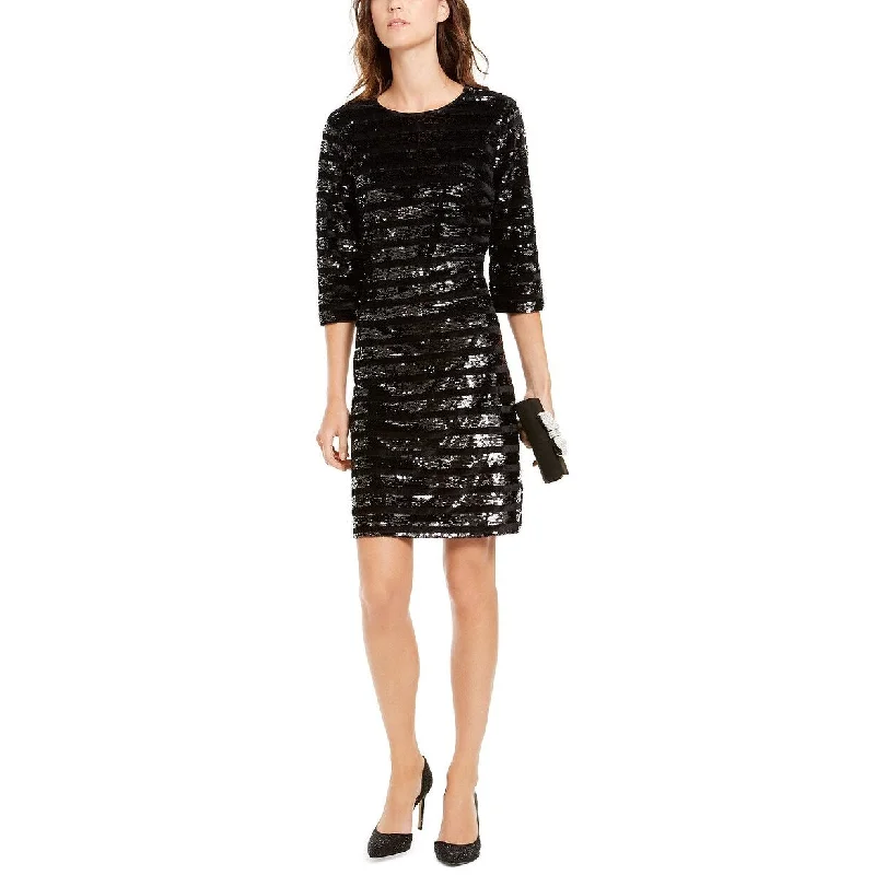 INC International Concepts Women's Sequin Sheath Dress Black Size Extra Large