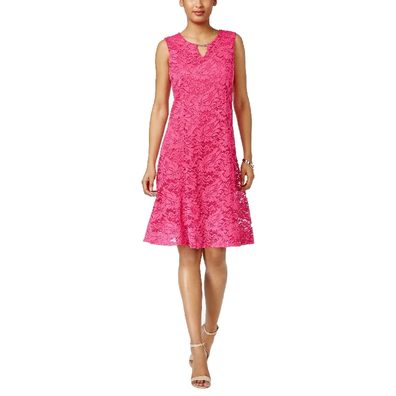 JM Collection Women's Petite Floral-Lace A-Line Dress Pink Size Petite - P/P