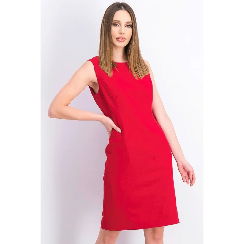 Kasper Women's Crew-Neck Sheath Dress Medium Red Size SQUARE 18 - SQUARE 18