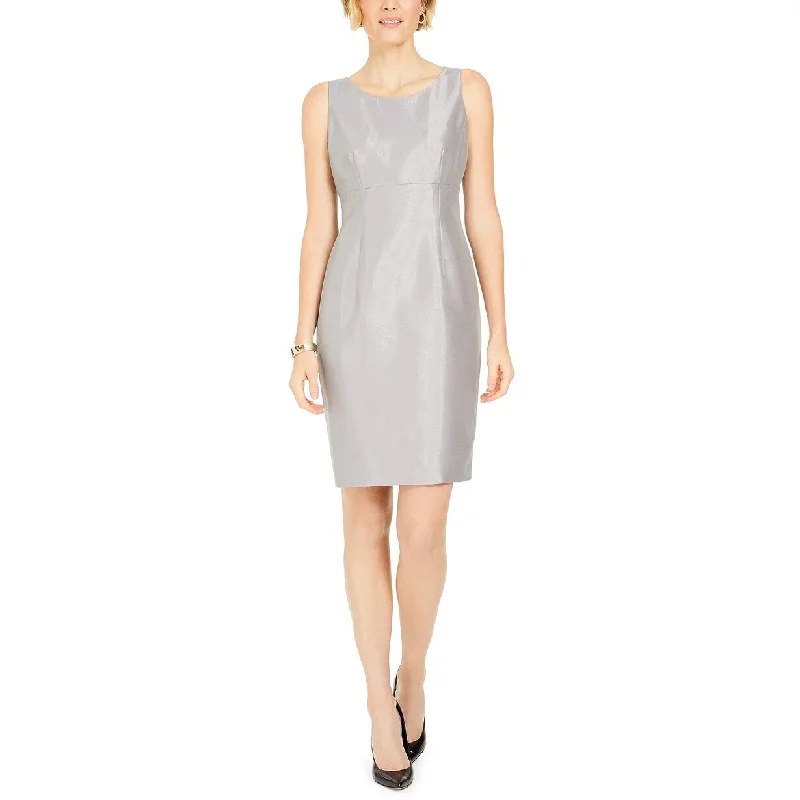 Kasper Women's Shiny Sheath Dress Silver Size 10