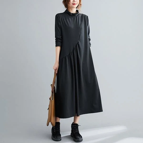 long sleeve plus size knitted vintage for women casual loose spring autumn dress