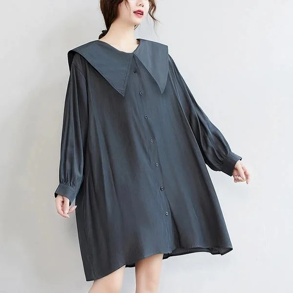 long sleeve plus size vintage for women casual loose mini short spring autumn shirt dress