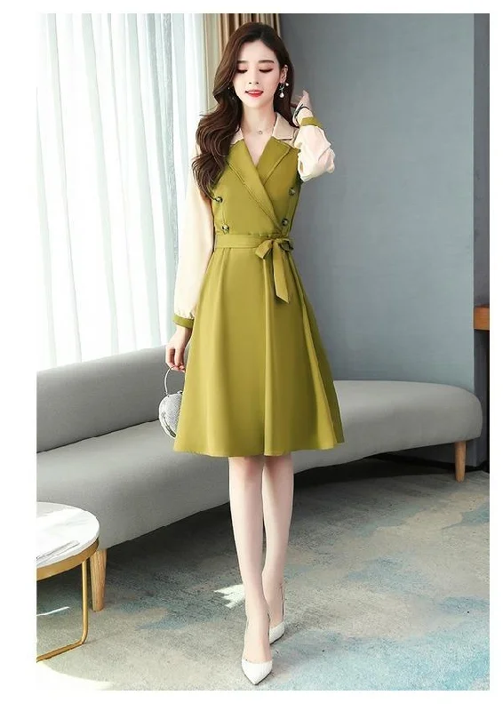 long sleeve plus size women causal loose midi spring  autumn dress   for women