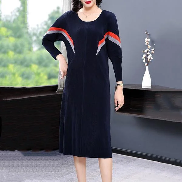 plus size vintage for women casual loose Folds autumn winter dress