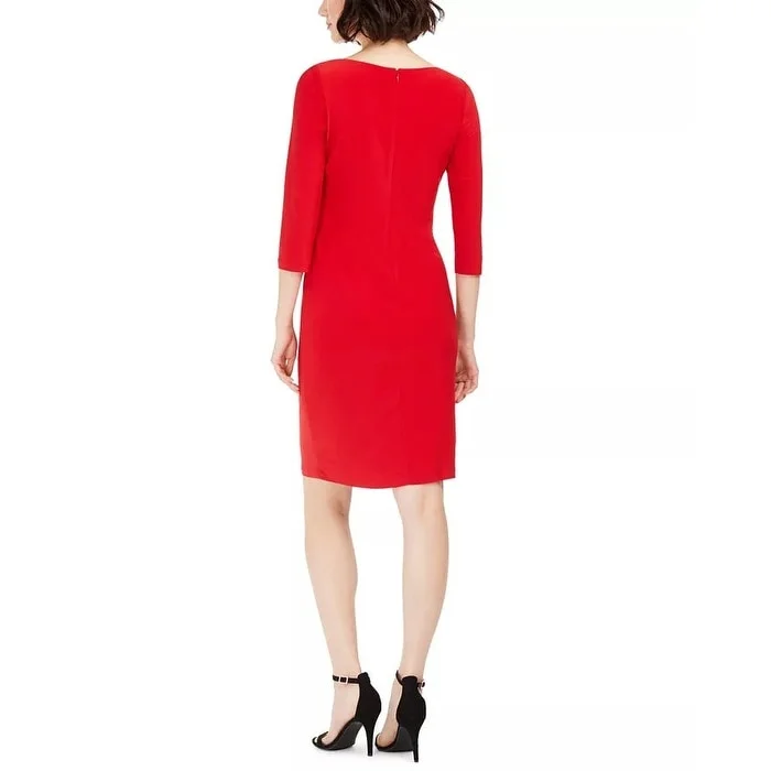 Taylor Women's Draped Jersey Dress Red Size 10